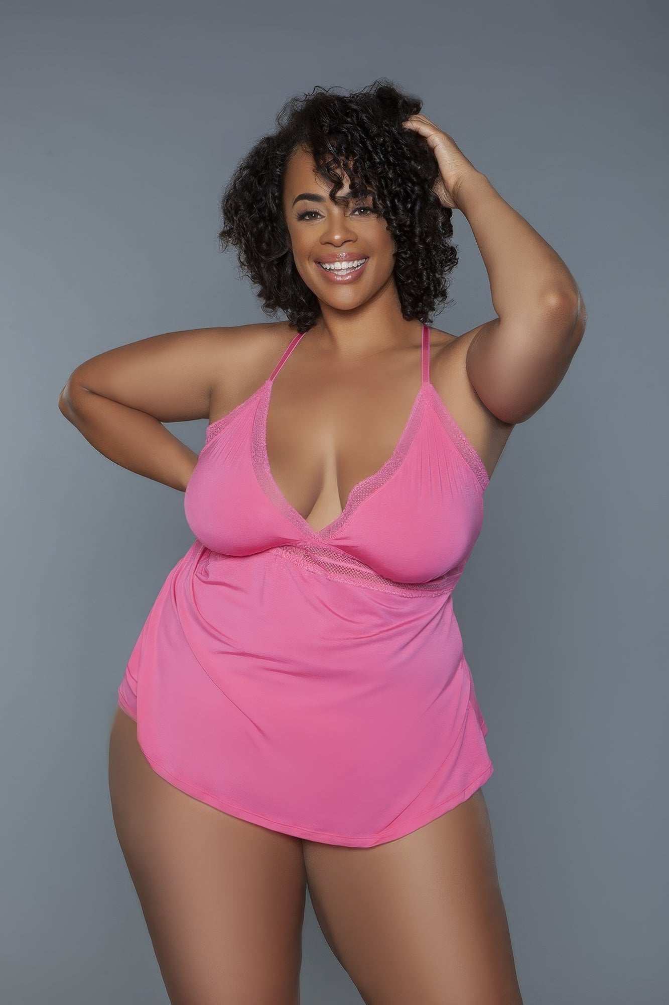 V-neckline Cami Set With Wire Free Bralette 2 Pc