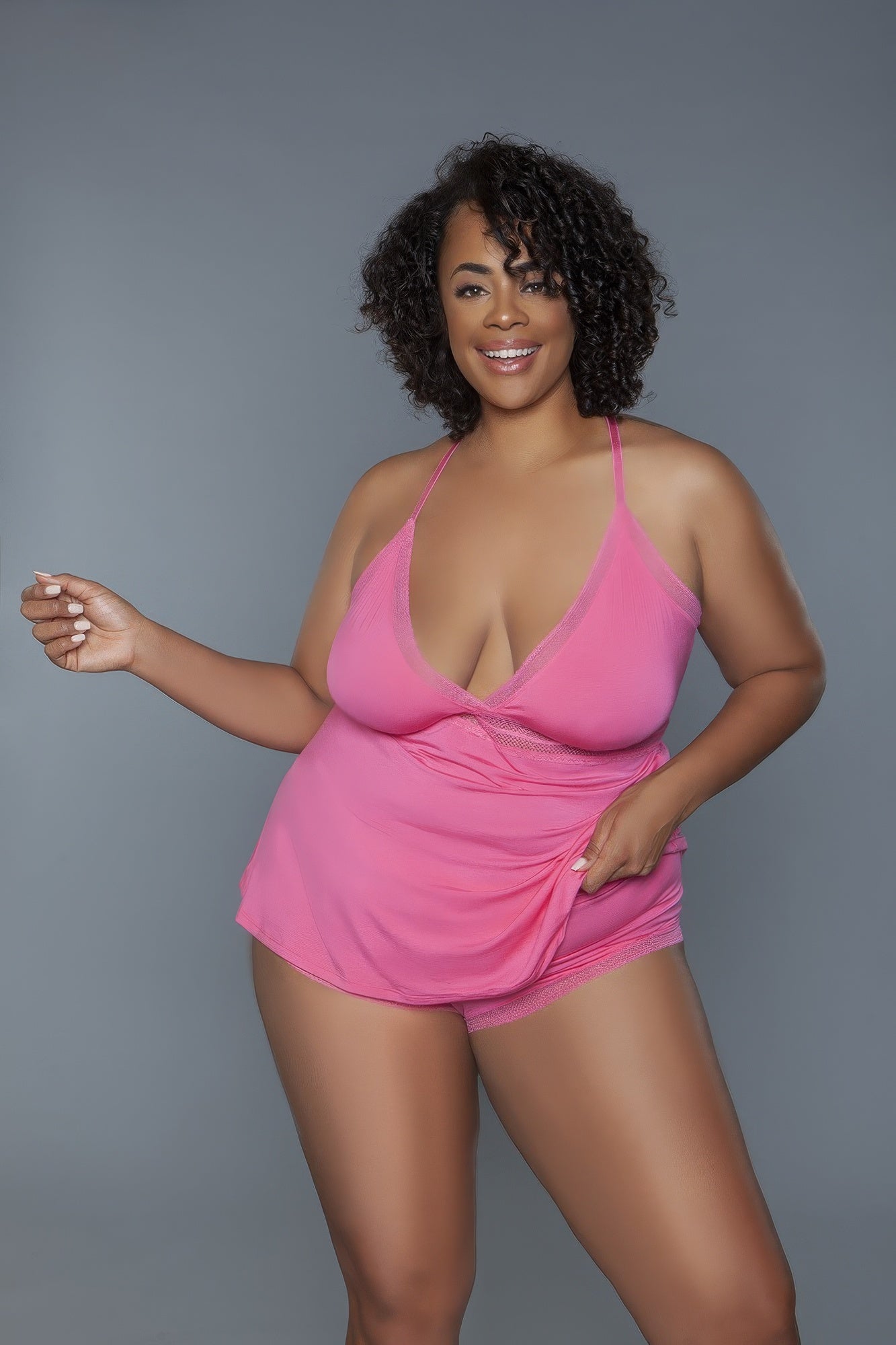 V-neckline Cami Set With Wire Free Bralette 2 Pc