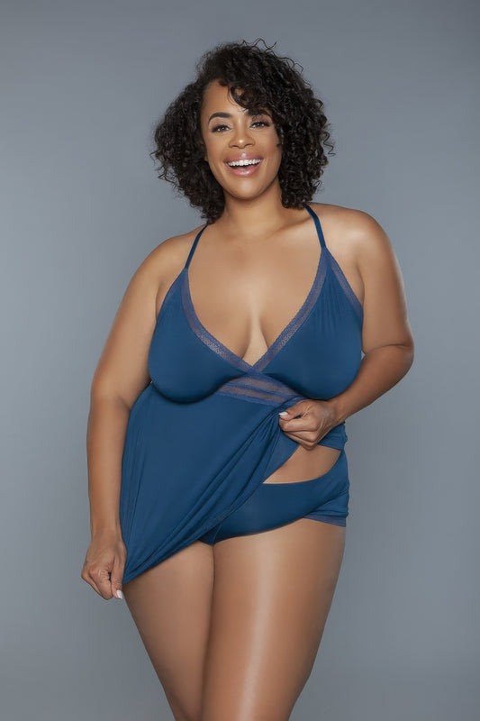 V-neckline Cami Set With Wire Free Bralette 2 Pc